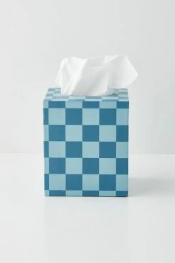 Craighill Shop 29 Coupon ✨ Alexis Tissue Box Cover Blue Checkerboard ????