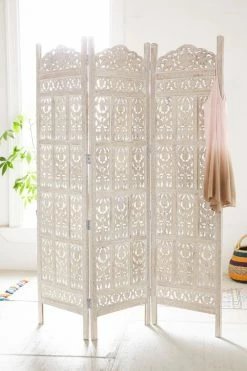 Craighill Shop 2 Brand new ???? Amber Carved Wood Room Divider Screen White ????