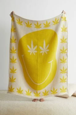 Best deal ???? Happy Leaf Throw Blanket Yellow ????