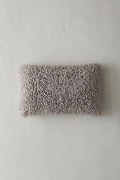 Wholesale ???? Curly Faux Fur Bolster Pillow Grey ????