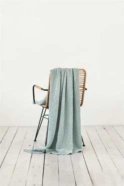 Best deal ???? MagicLinen Waffle Throw Dusty Blue ????